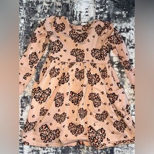 Girls size 5 flapdoodles leopard heart dress
